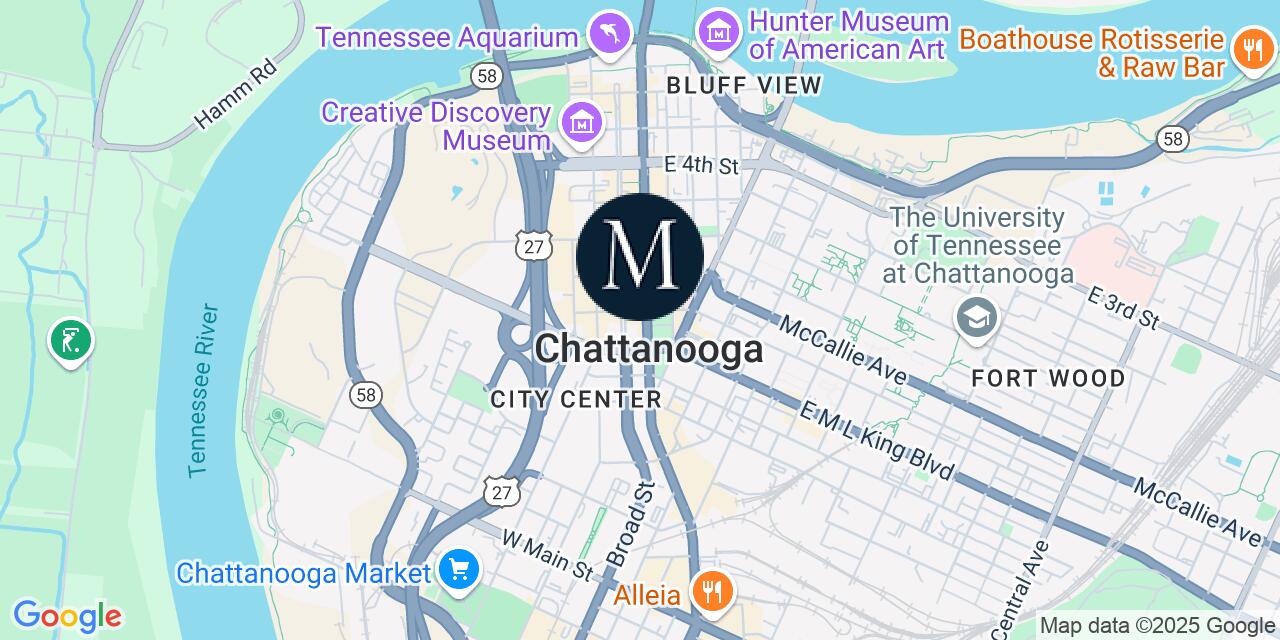 Chattanooga office location map for How Marion County Criminal Cases Move From Arrest to Court in Chattanooga
