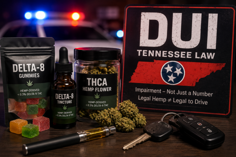 Delta-8 and THCA products involved in a Tennessee DUI investigation